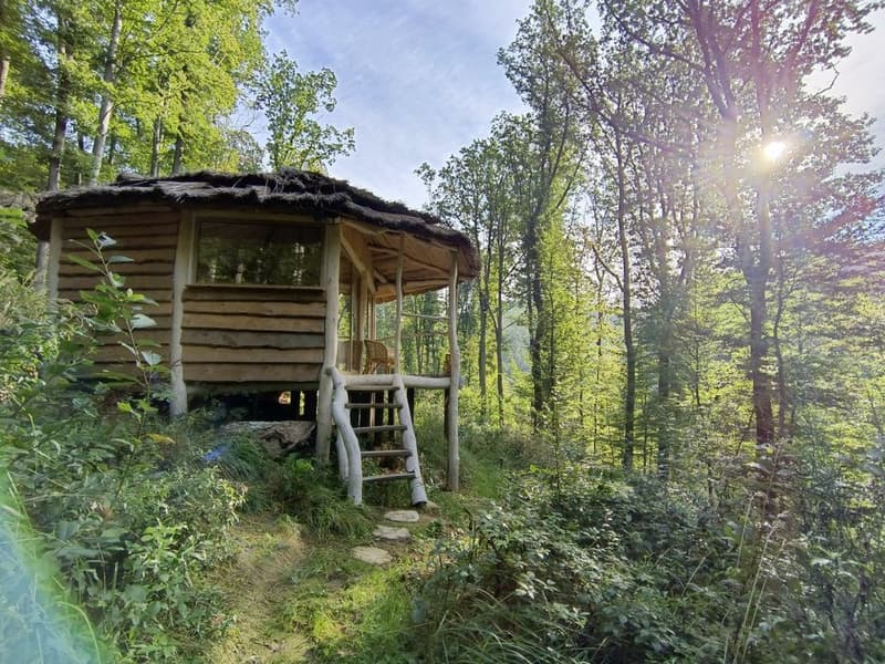Balijská boho chatka v lese